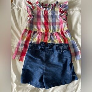 Penelope Mack Multicolor Plaid Top with Ruffle Details